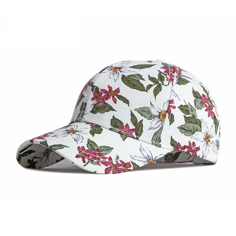 Ethnic Style Women's Cotton Floral Printed Snapback Outdoor Baseball Cap