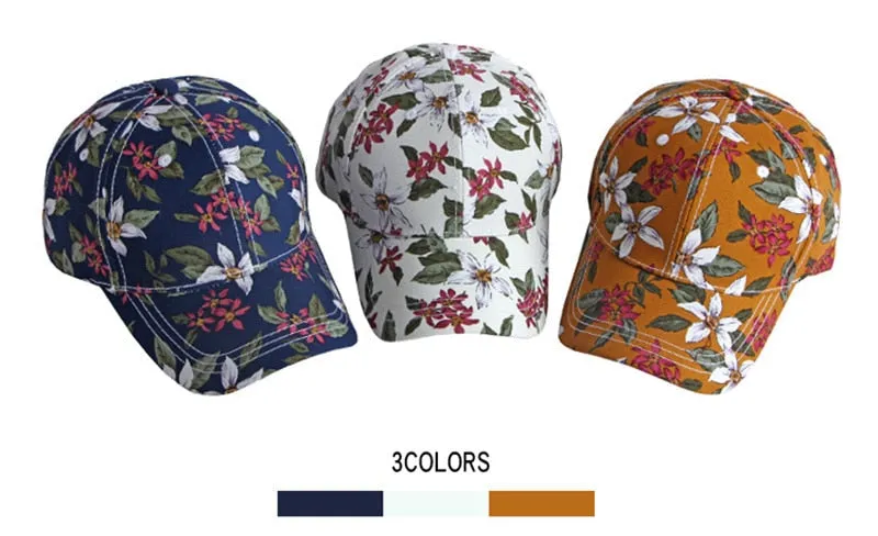 Ethnic Style Women's Cotton Floral Printed Snapback Outdoor Baseball Cap