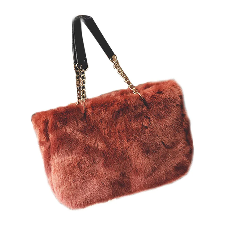 FamousSynthesic Fur Plush Women messenger bags hbags designer Crossbody Shoulder bag bolsa Tote