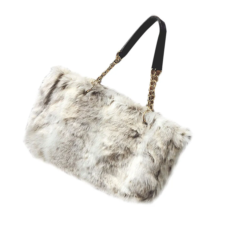 FamousSynthesic Fur Plush Women messenger bags hbags designer Crossbody Shoulder bag bolsa Tote