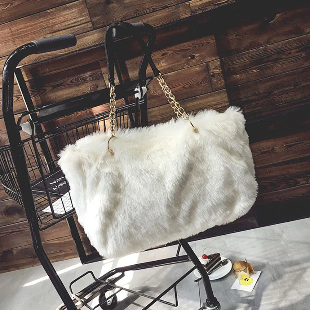 FamousSynthesic Fur Plush Women messenger bags hbags designer Crossbody Shoulder bag bolsa Tote