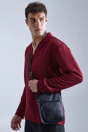 Faux Leather Messenger Bag