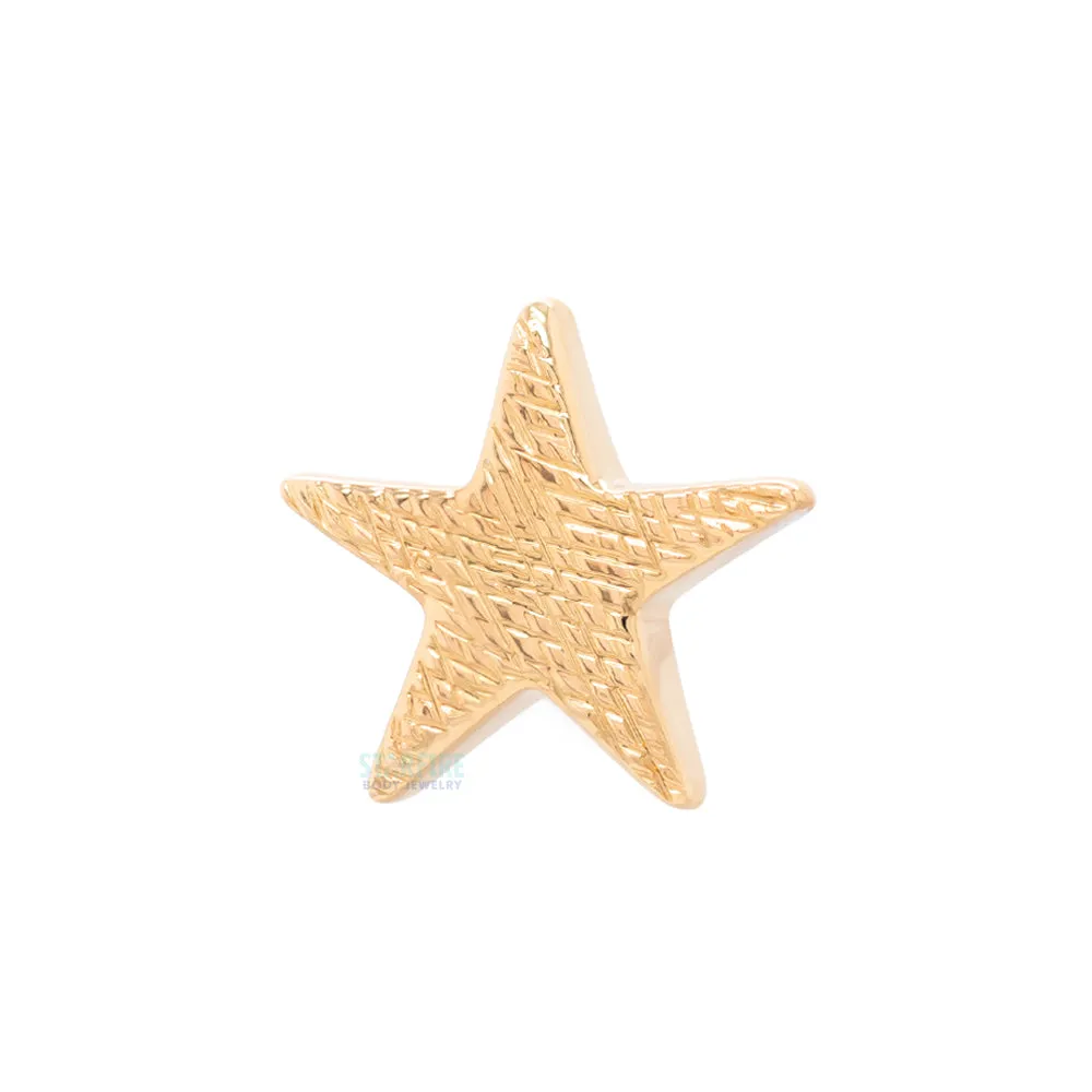 Flat Star Threaded End FLORENTINE FINISH in Gold