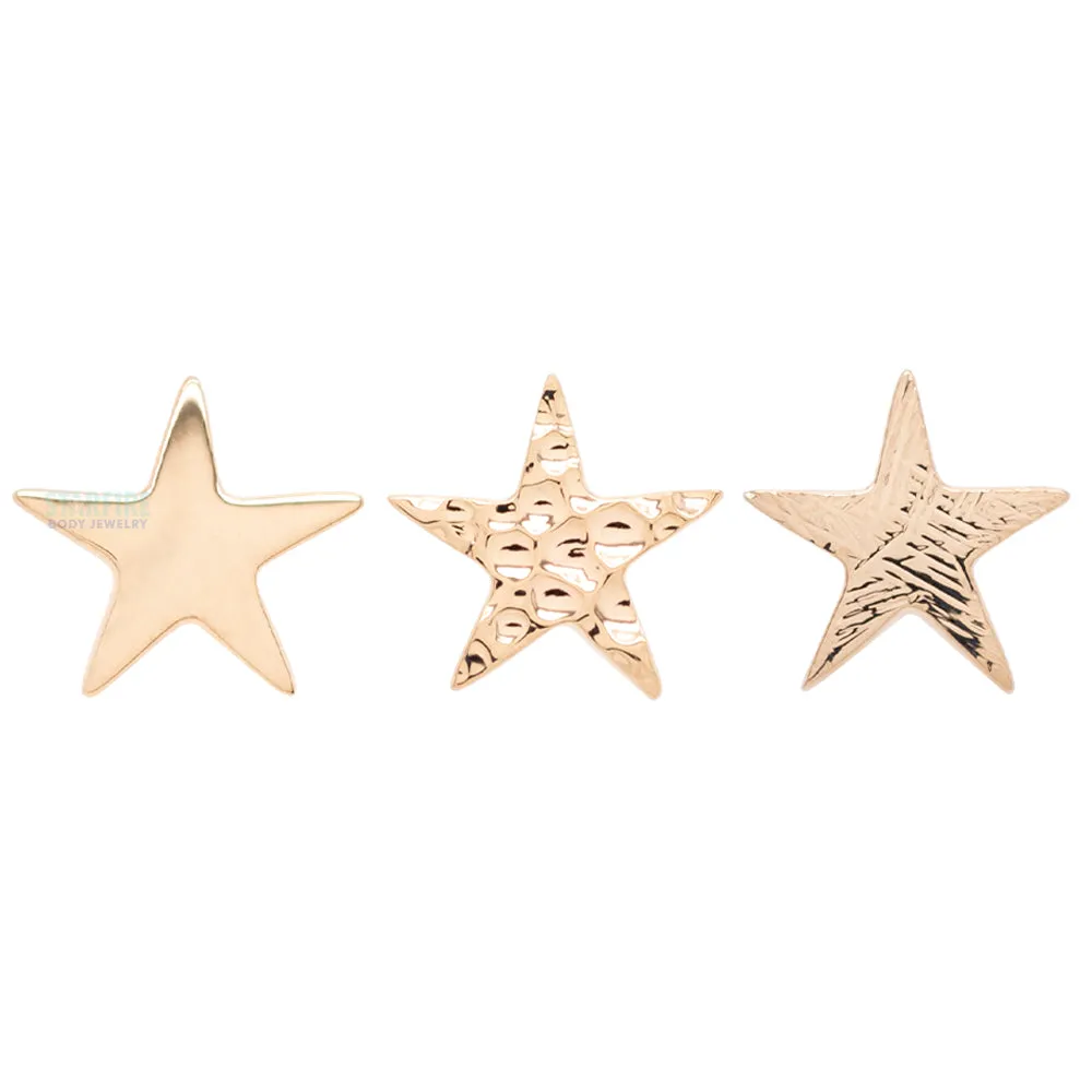 Flat Star Threaded End FLORENTINE FINISH in Gold