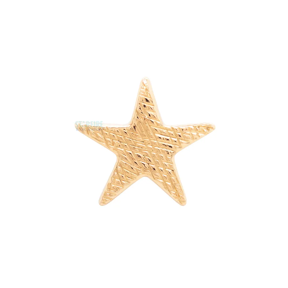 Flat Star Threaded End FLORENTINE FINISH in Gold