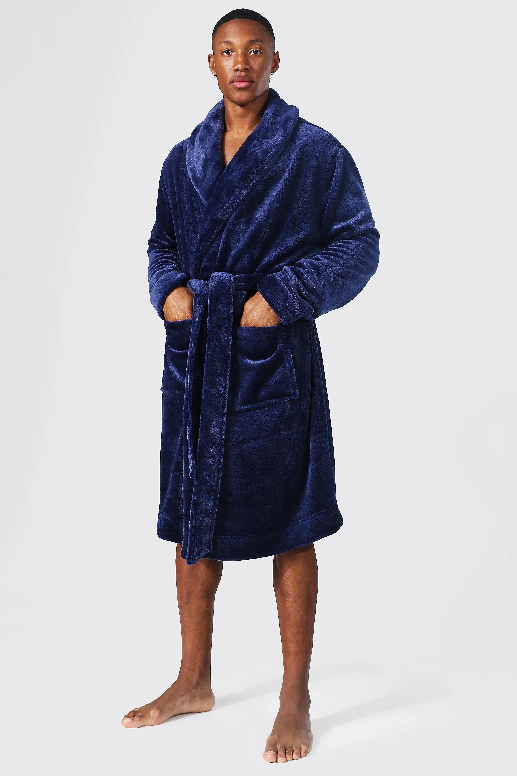 Fleece Shawl Collar Dressing Gown