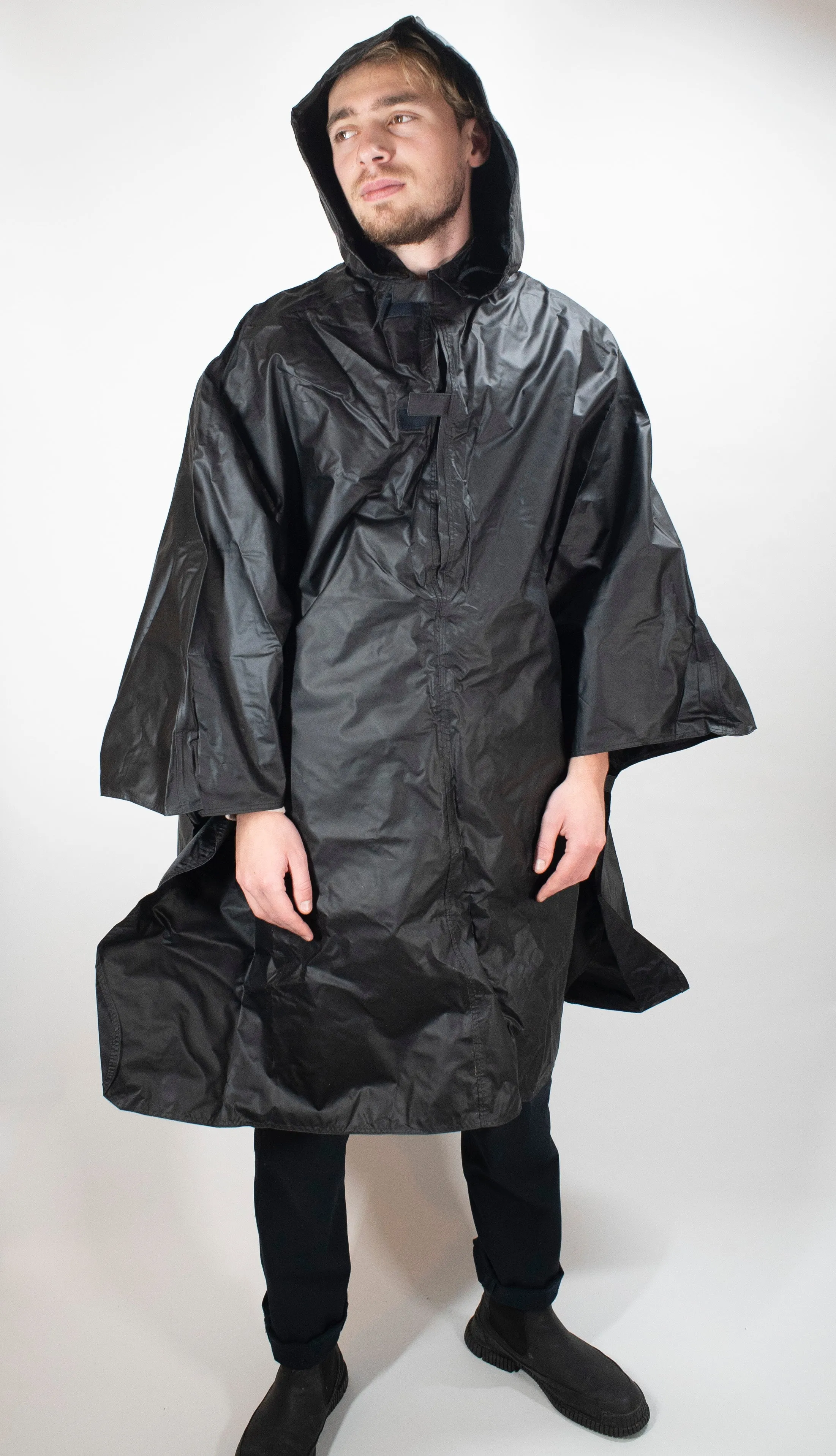 French Military - Black Poncho - Unissued