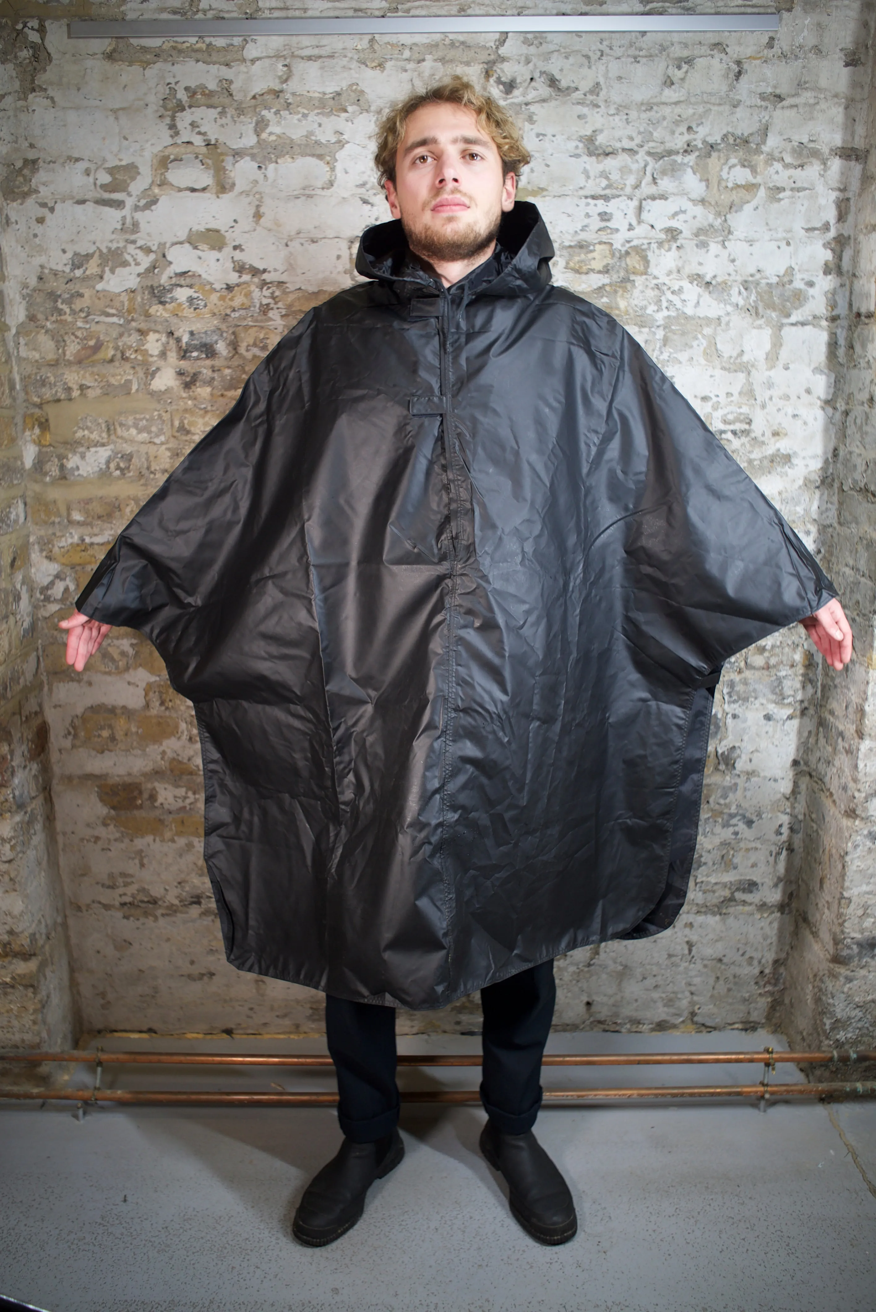 French Military - Black Poncho - Unissued