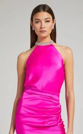 Generation Love - Ellis Satin Halter Top - Hot Pink