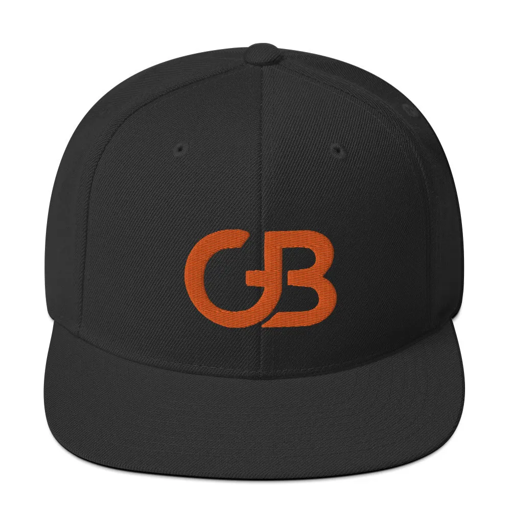 Gerald Black Embroidered Flat Brim Snapback Hat for Men and Women