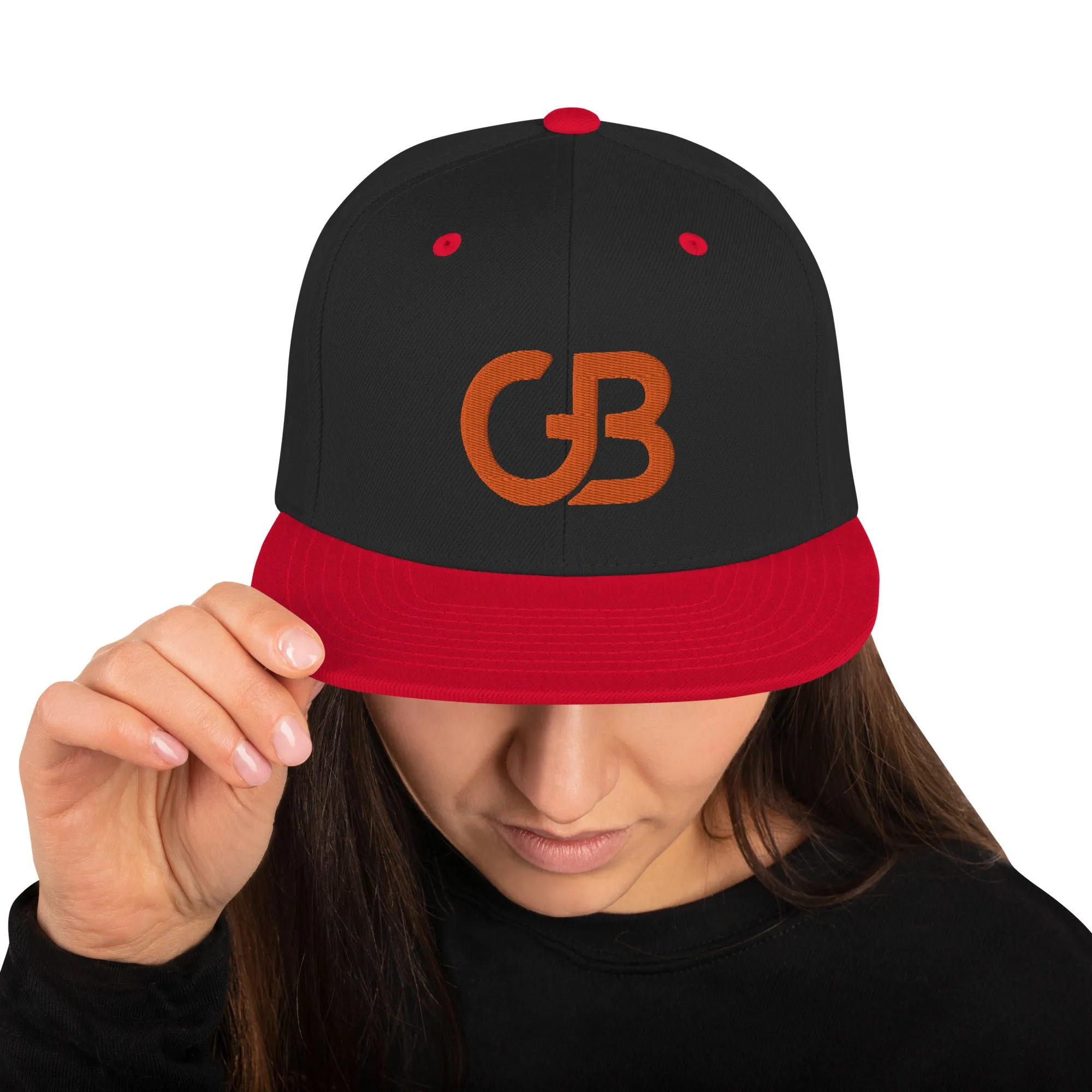 Gerald Black Embroidered Flat Brim Snapback Hat for Men and Women