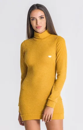 Gold Core Turtleneck Dress