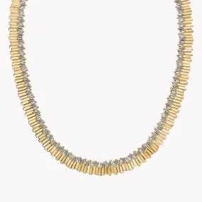 Golden Midi Stacker Diamond Tennis Necklace