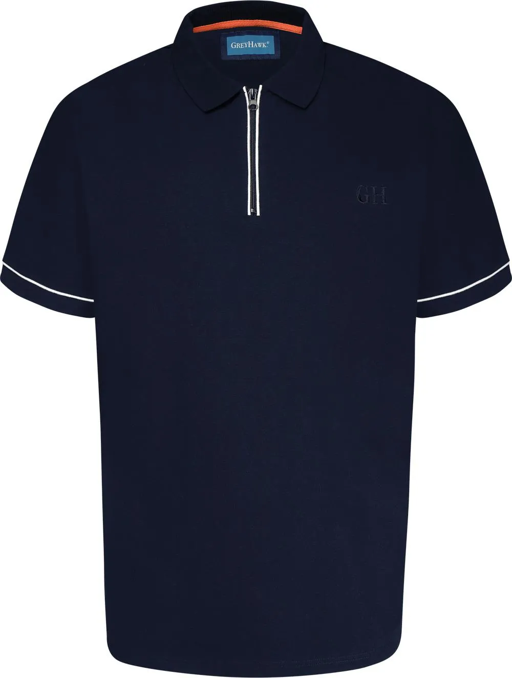 Grey Hawk Smart Zip Neck Polo Shirt - Navy Peacoat