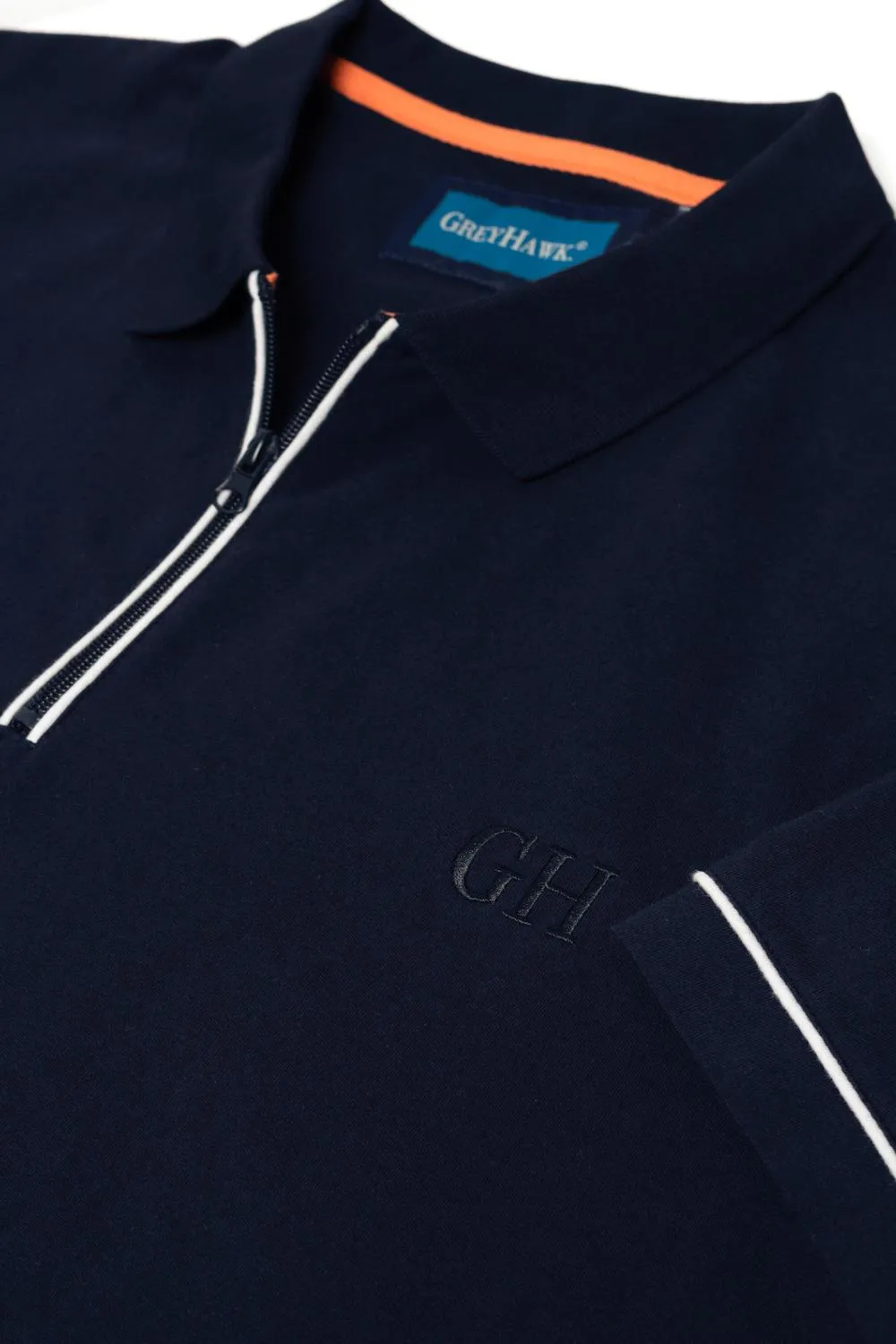 Grey Hawk Smart Zip Neck Polo Shirt - Navy Peacoat