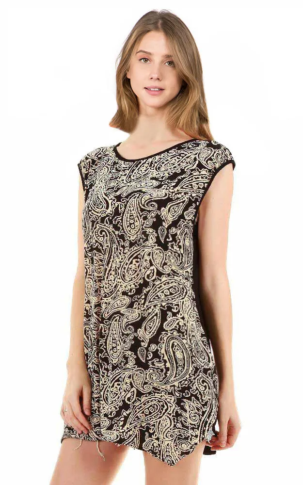 GSH566 Paisley Sleeveless Top Poncho