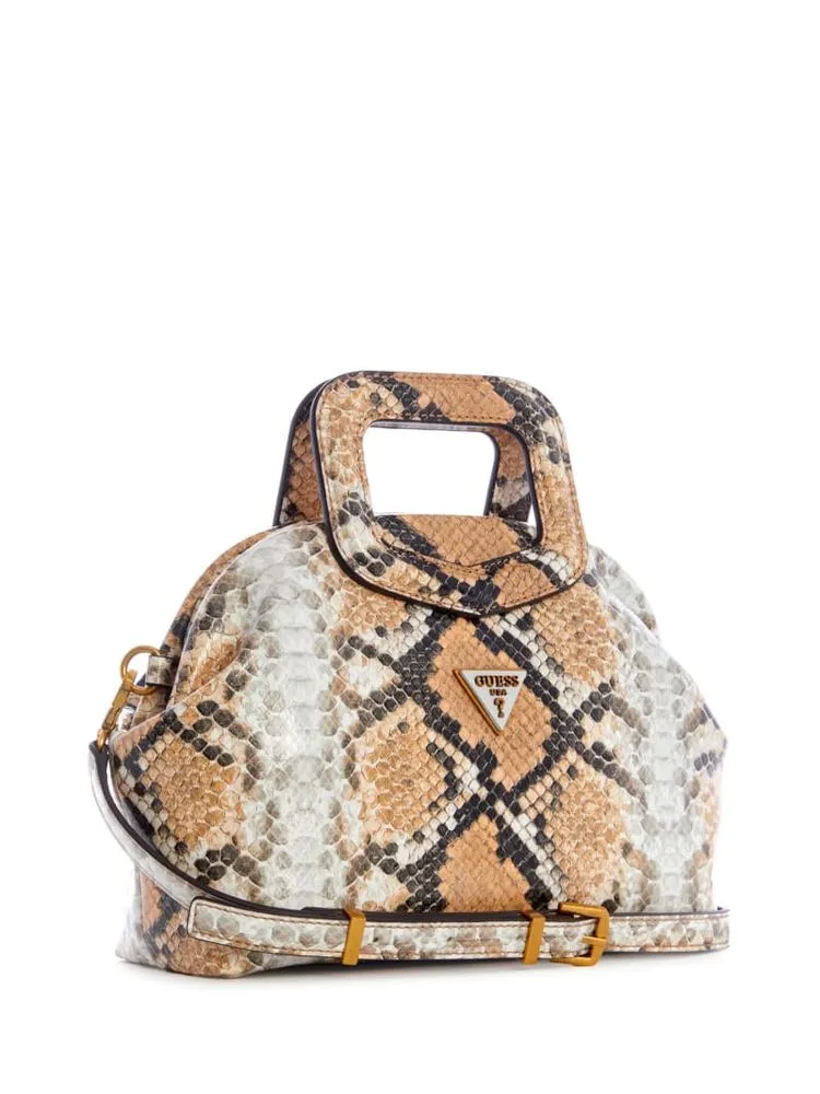 Guess Errin Snakeskin Small Frame Satchel