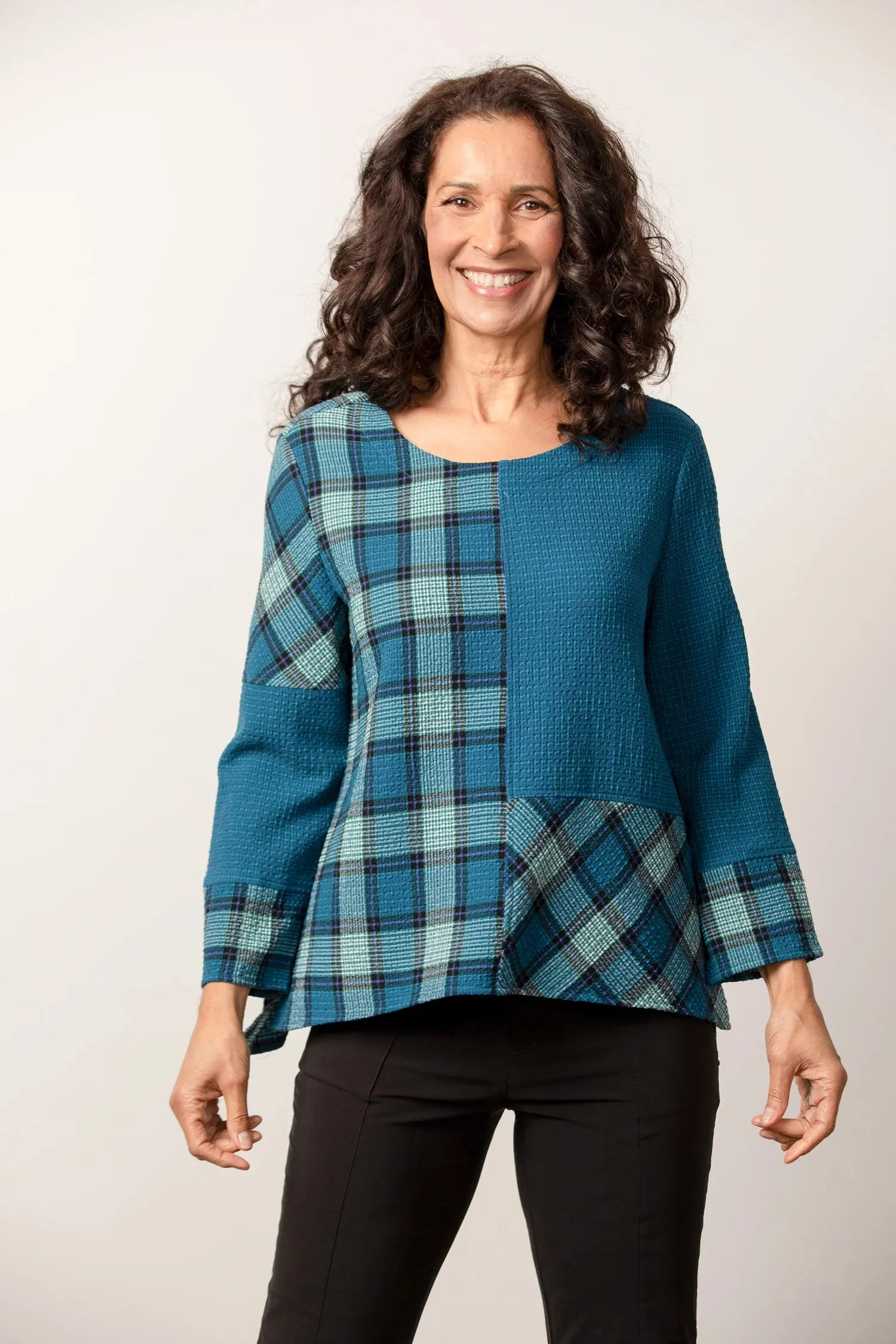 Harvest Plaid Mixed Pullover