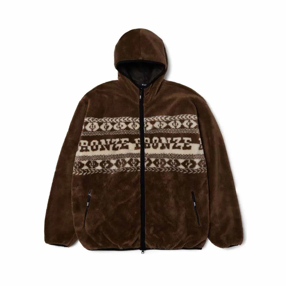 Huf X Bronze High Pile Full Zip Brown Fleece