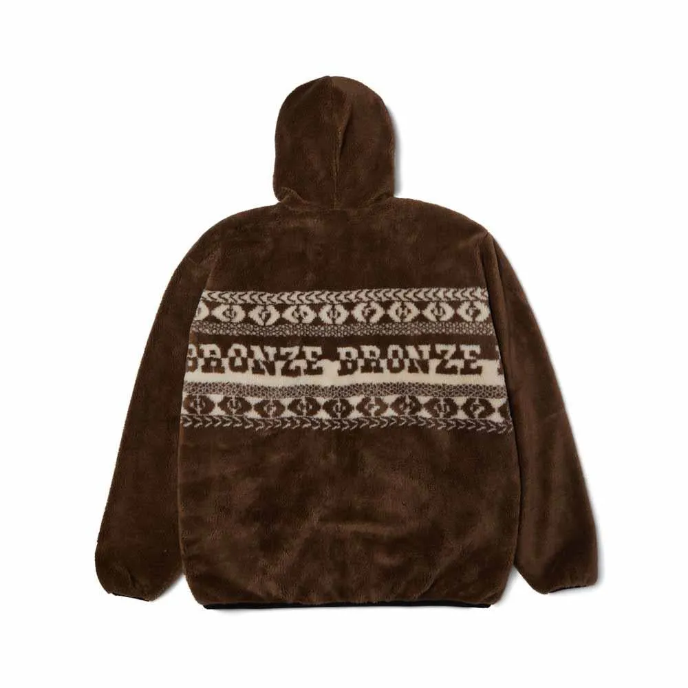 Huf X Bronze High Pile Full Zip Brown Fleece