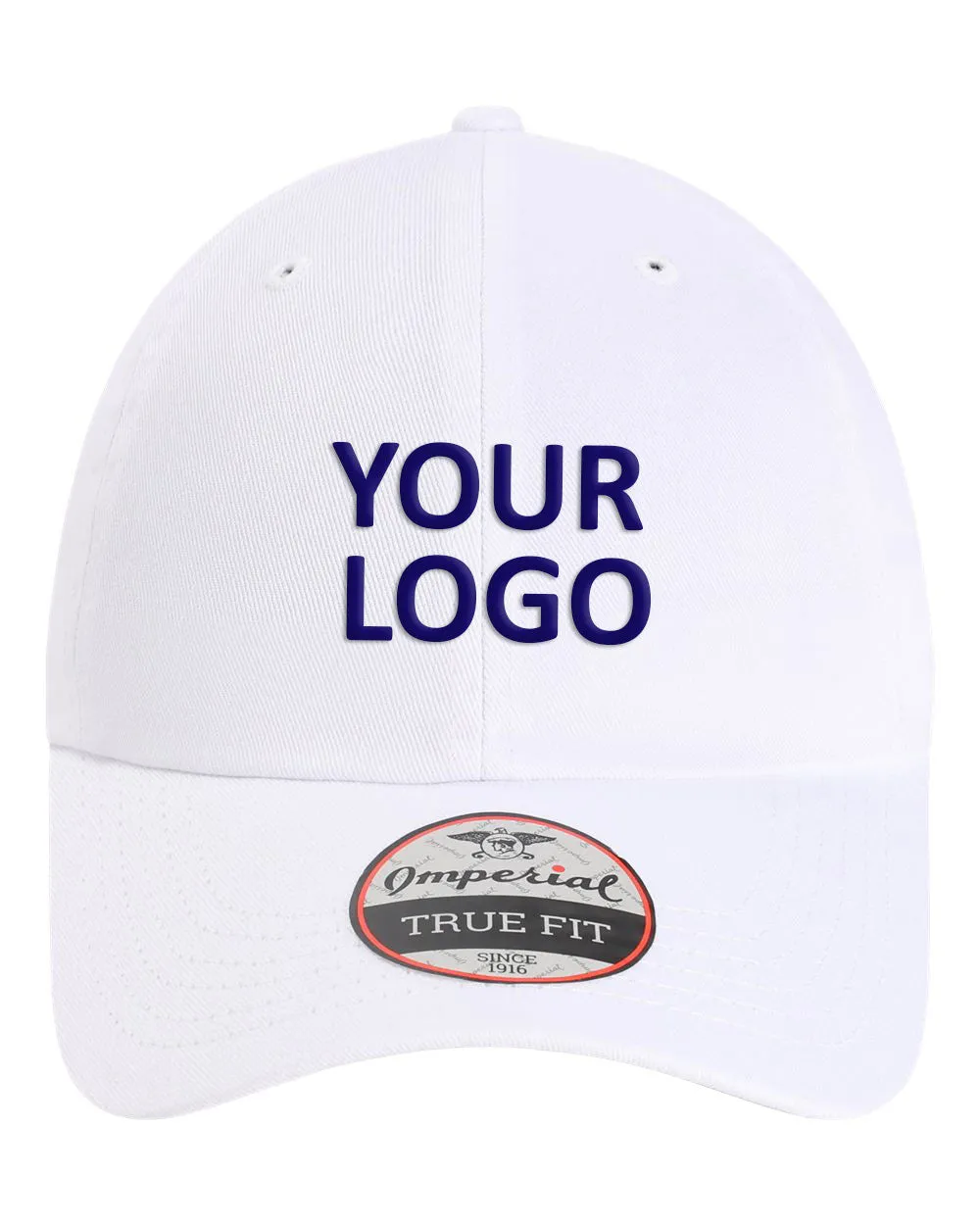 Imperial The Original Buckle Custom Dad Hats, White