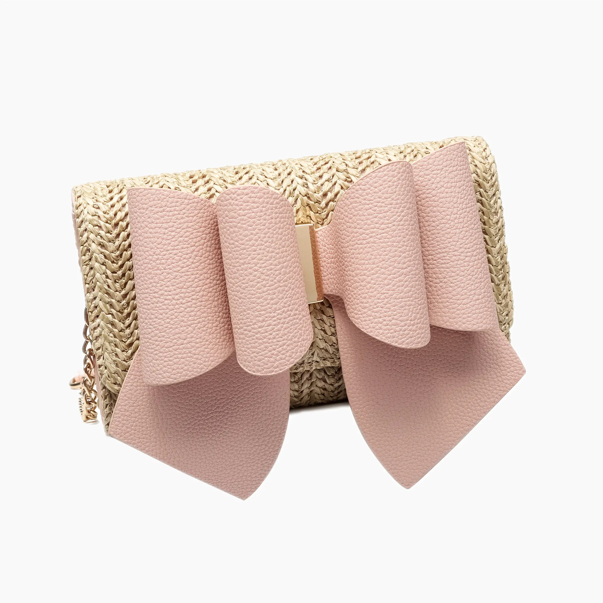 Instant Shipping! Bonnie Straw Crossbody Purse: Blush