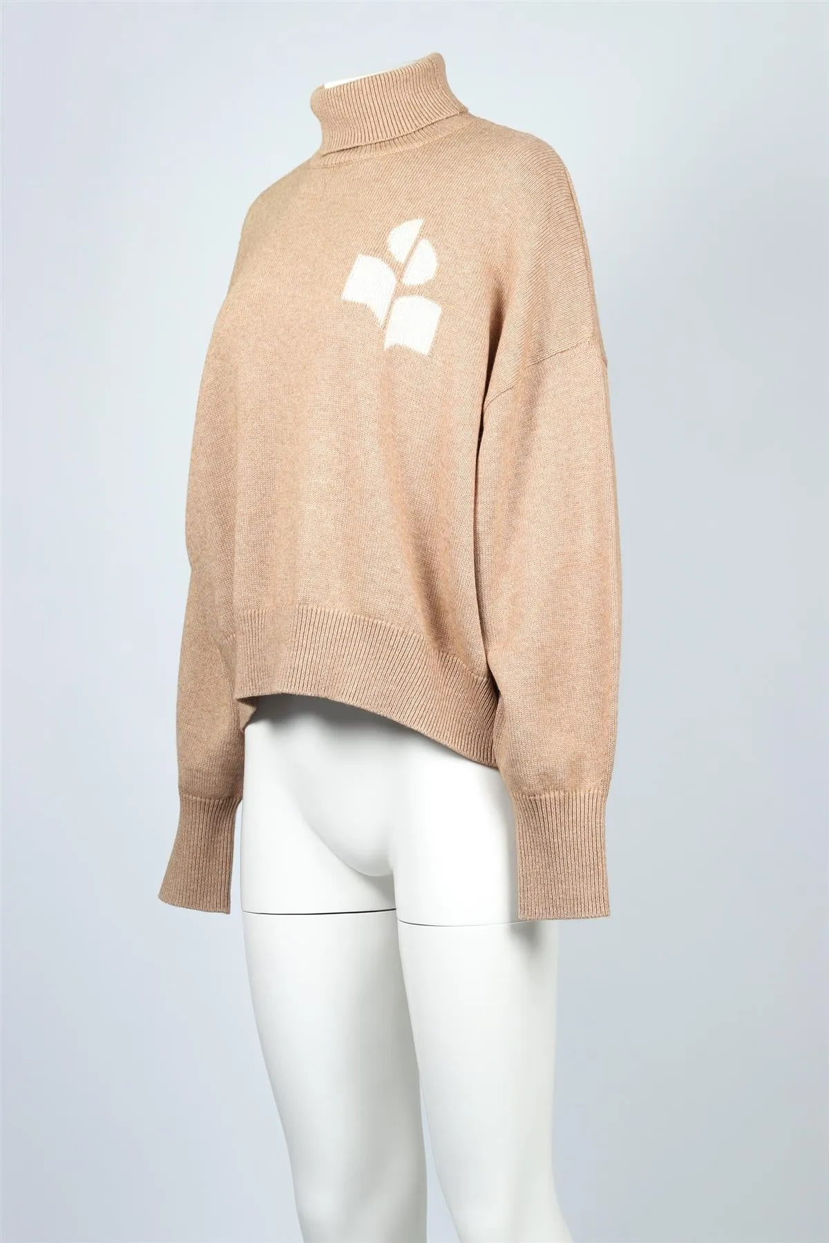 ISABEL MARANT TOILE TAN WOOL BLEND TURTLENECK SWEATER FR 40 UK 12