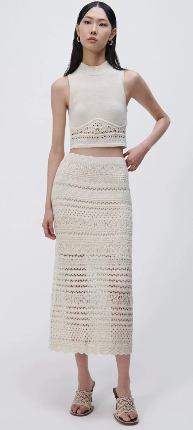 Jonathan Simkhai - Clarita Macrame Tank - Cream