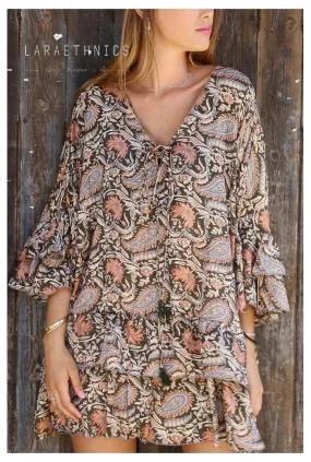 Kaftan Dress Cheyenne in Pulcherie Rust Print