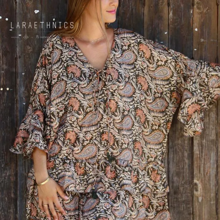 Kaftan Dress Cheyenne in Pulcherie Rust Print