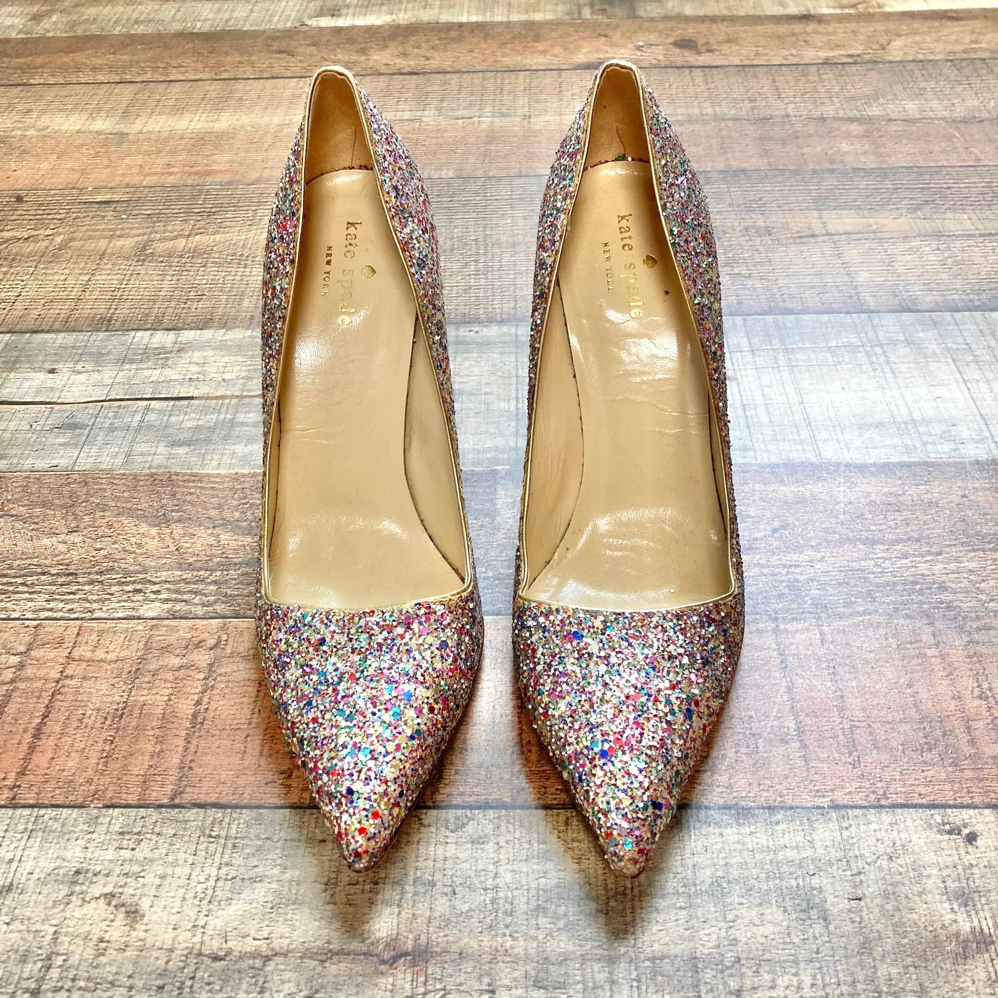 Kate Spade Rainbow Glitter Stilettos- Size 9