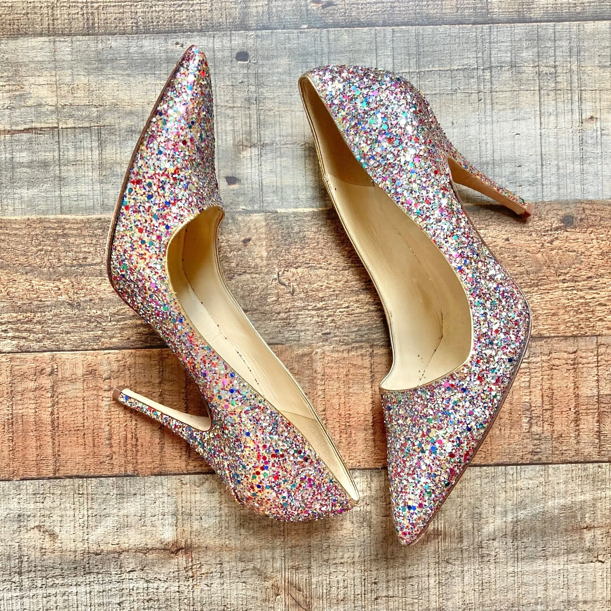 Kate Spade Rainbow Glitter Stilettos- Size 9