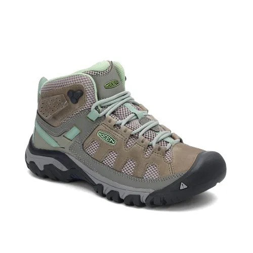 KEEN Women's Targhee Vent Mid Hiking Boot Fumo/Quiet Green