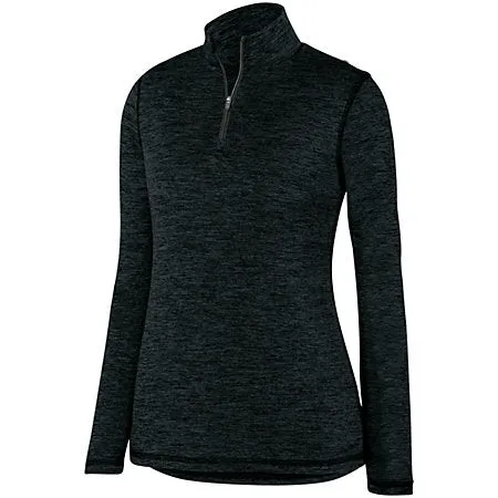 LADIES INTENSIFY BLACK HEATHER 1/4 ZIP PULLOVER