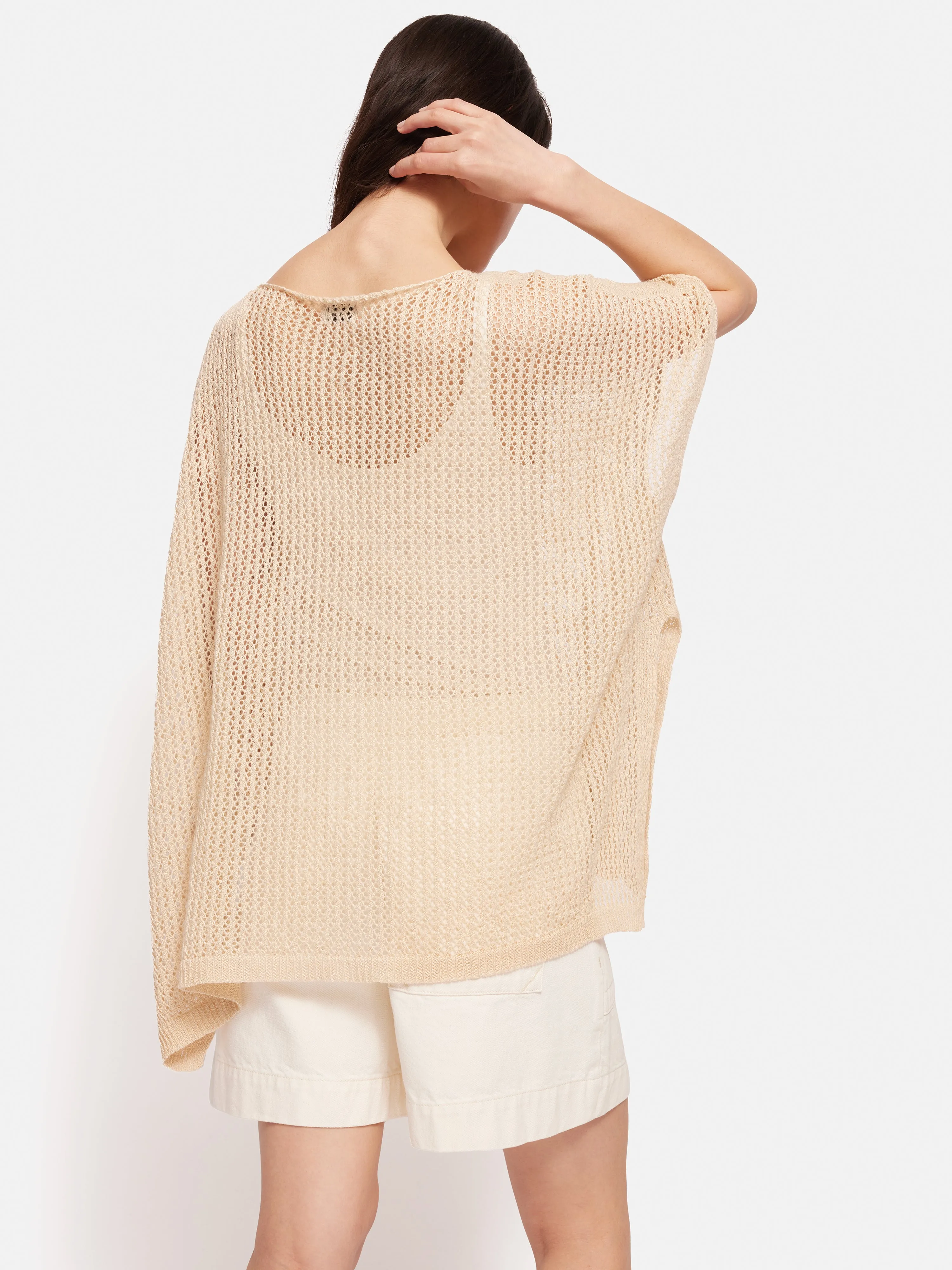 Linen Poncho | Cream