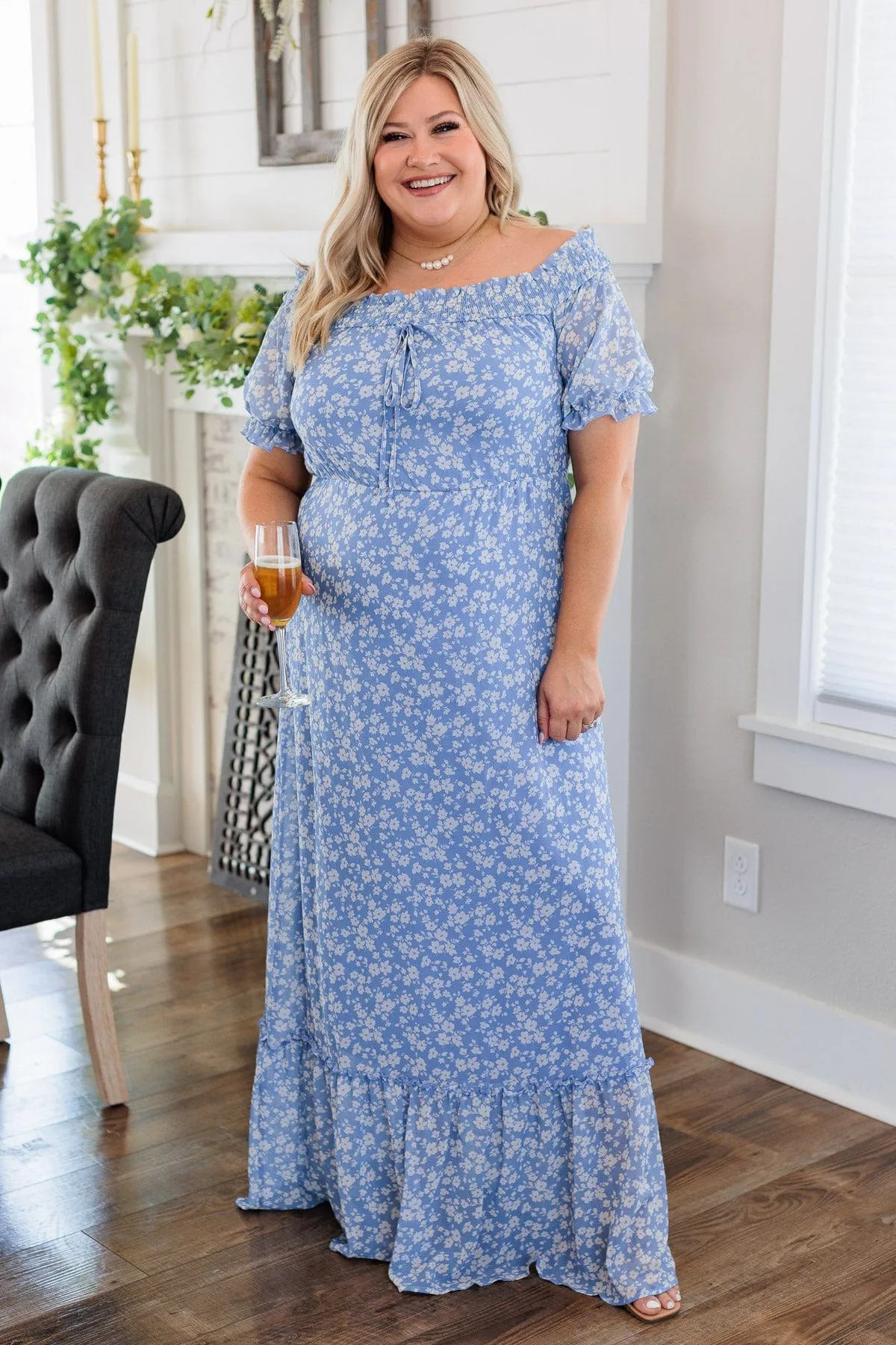 Love Is In The Air Maxi Dress- Blue