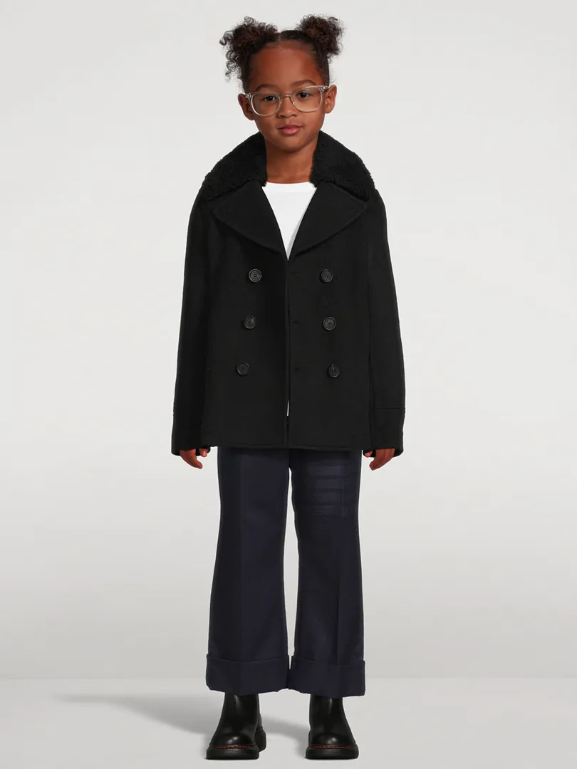 MACKAGE Camden Shearling-Trimmed Peacoat