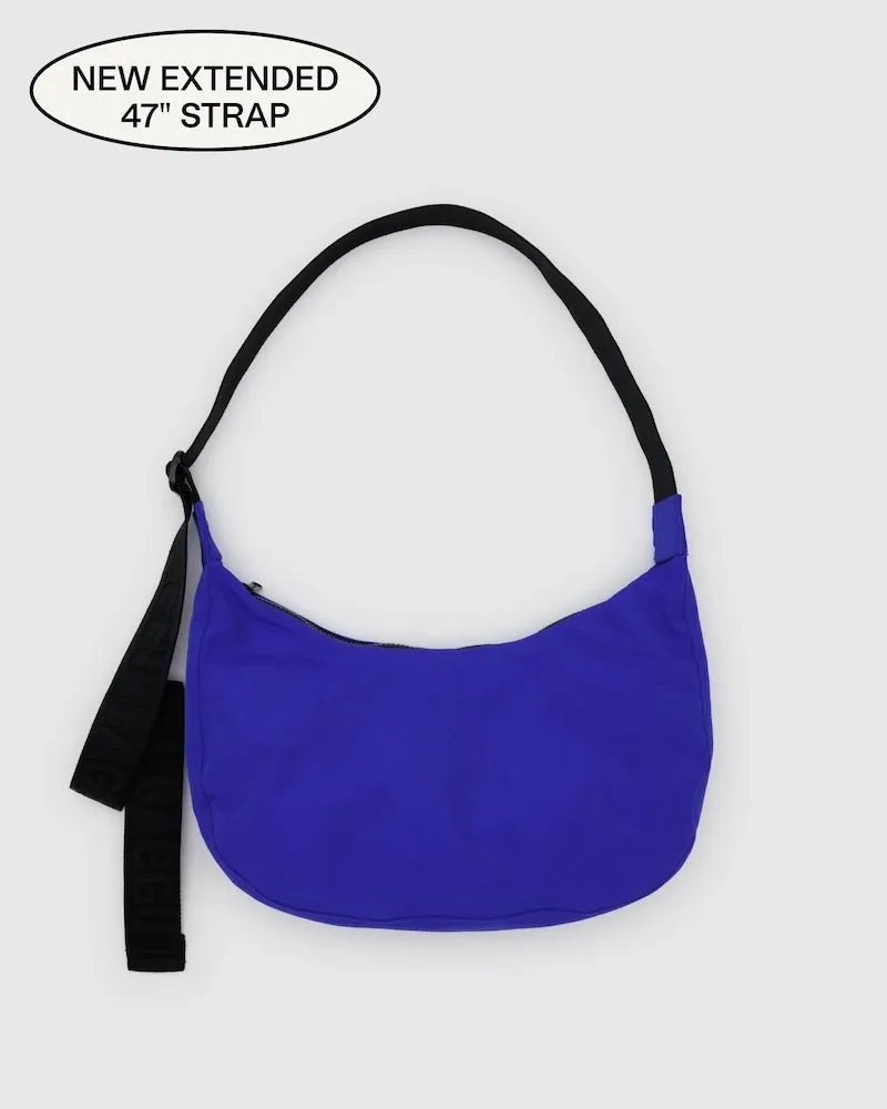 Medium Nylon Crescent Bag in Lapis