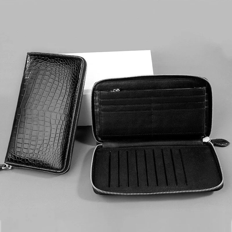 Men's Genuine Leather Solid Pattern High-Grade Large Capacity Wallet