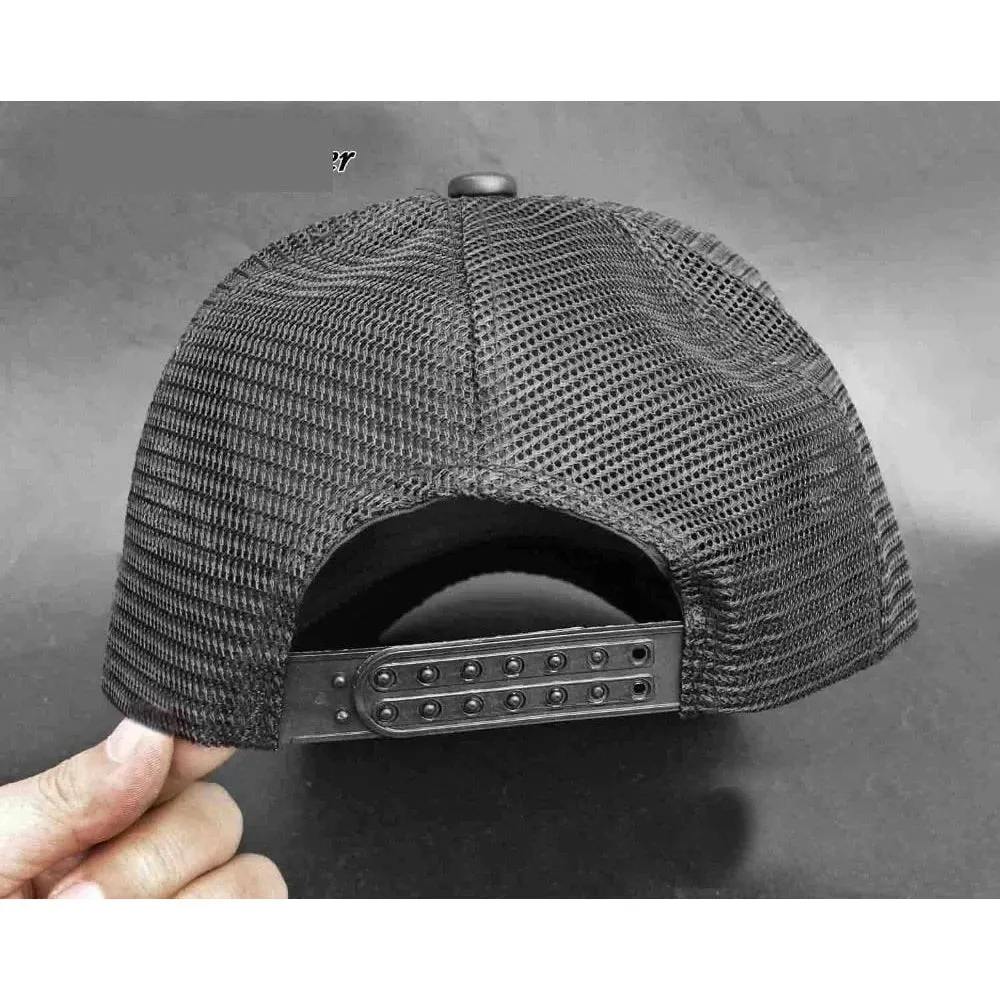 Men's Geometric Pattern Synthetic Leather Studded Biker Baseball Hat