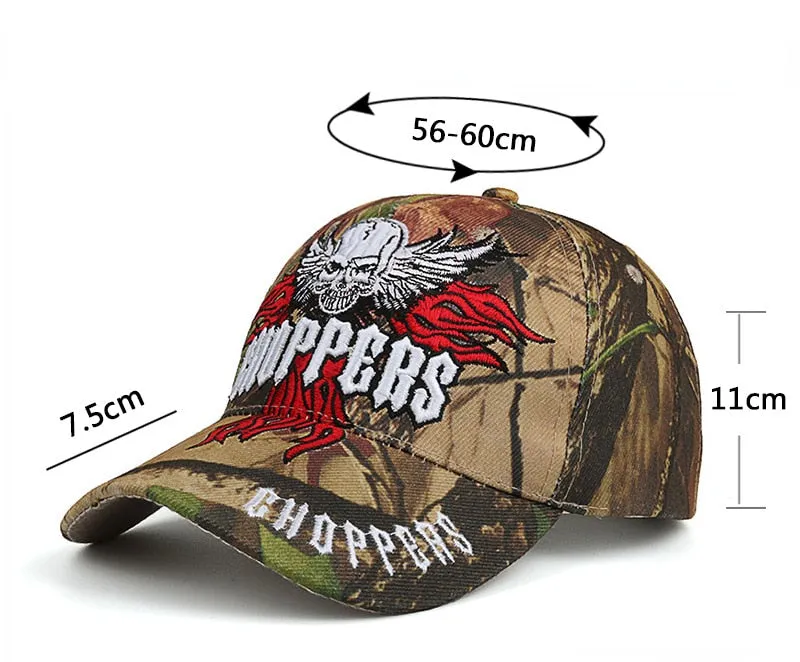 Men's Tactical Style Camouflage Skull Hunting Embroidered Baseball Cap