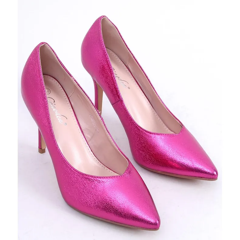 Metallic Claire Fushia stilettos pink