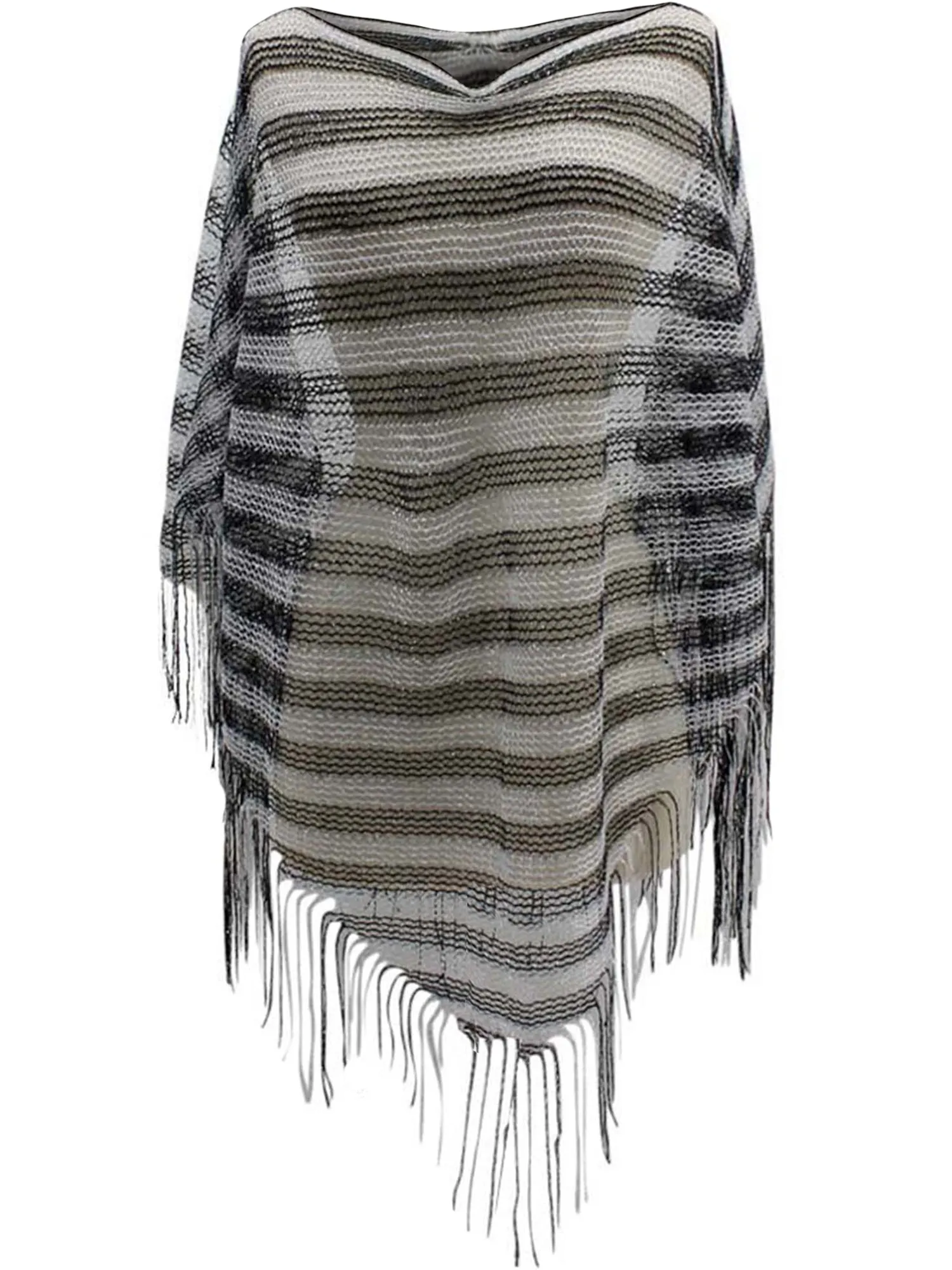 Metallic Mesh Poncho Shawl