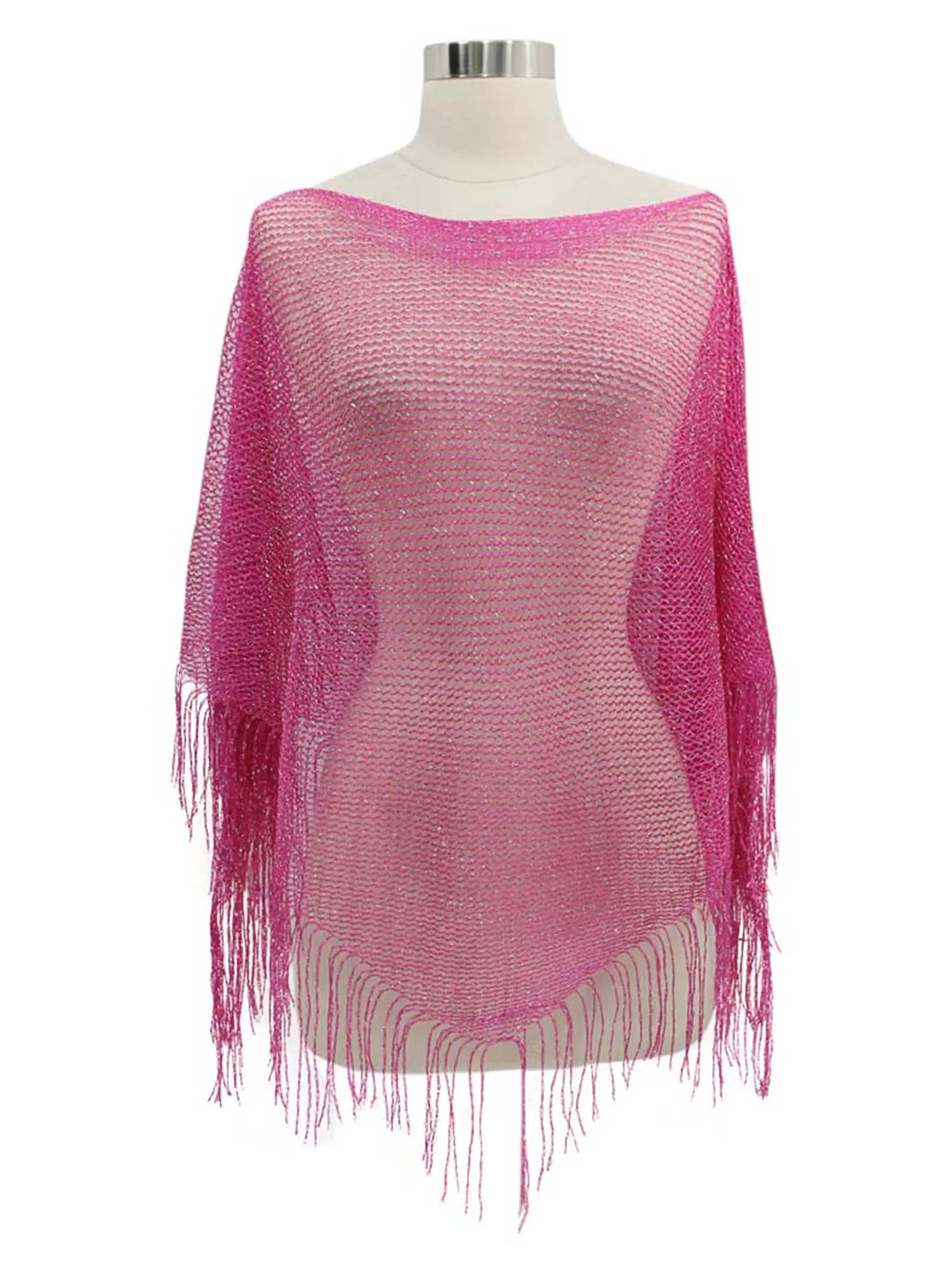 Metallic Mesh Poncho Shawl