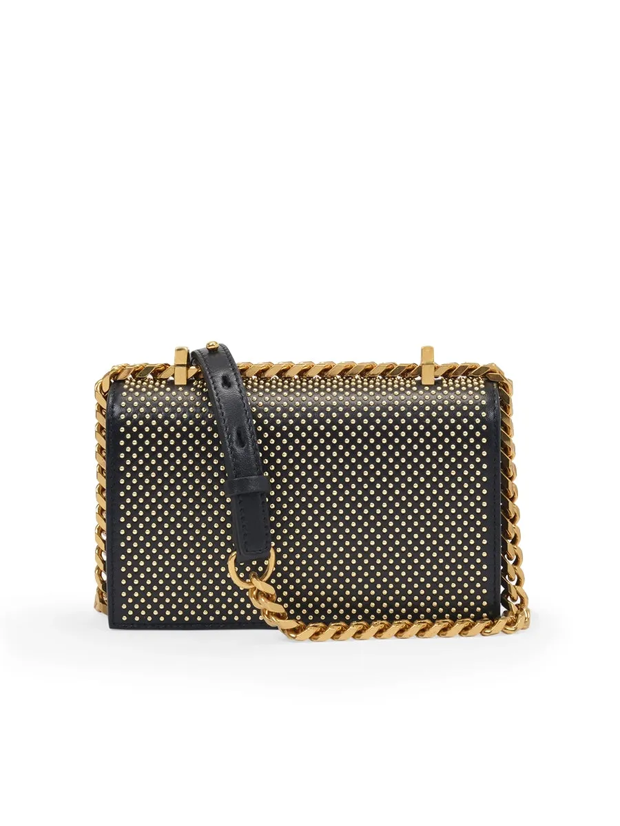 Mini Jewelled Satchel in Black