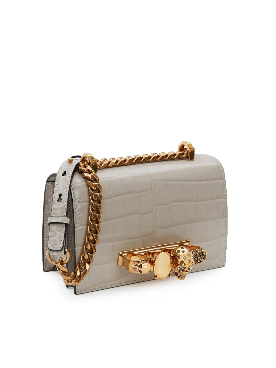 Mini Jewelled Satchel in Grey