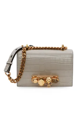 Mini Jewelled Satchel in Grey