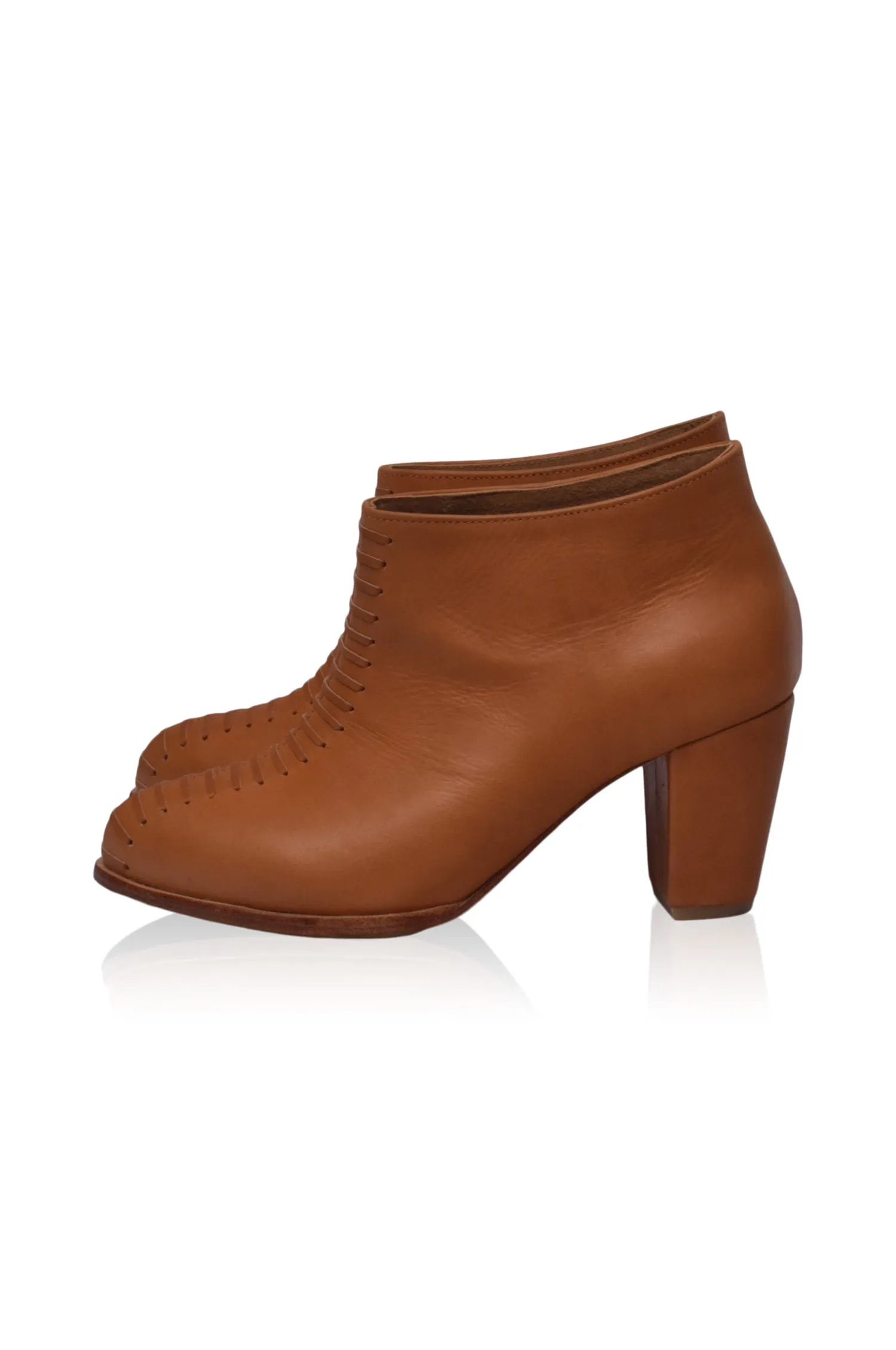 Monte Carlo Leather Booties in Dark Brown