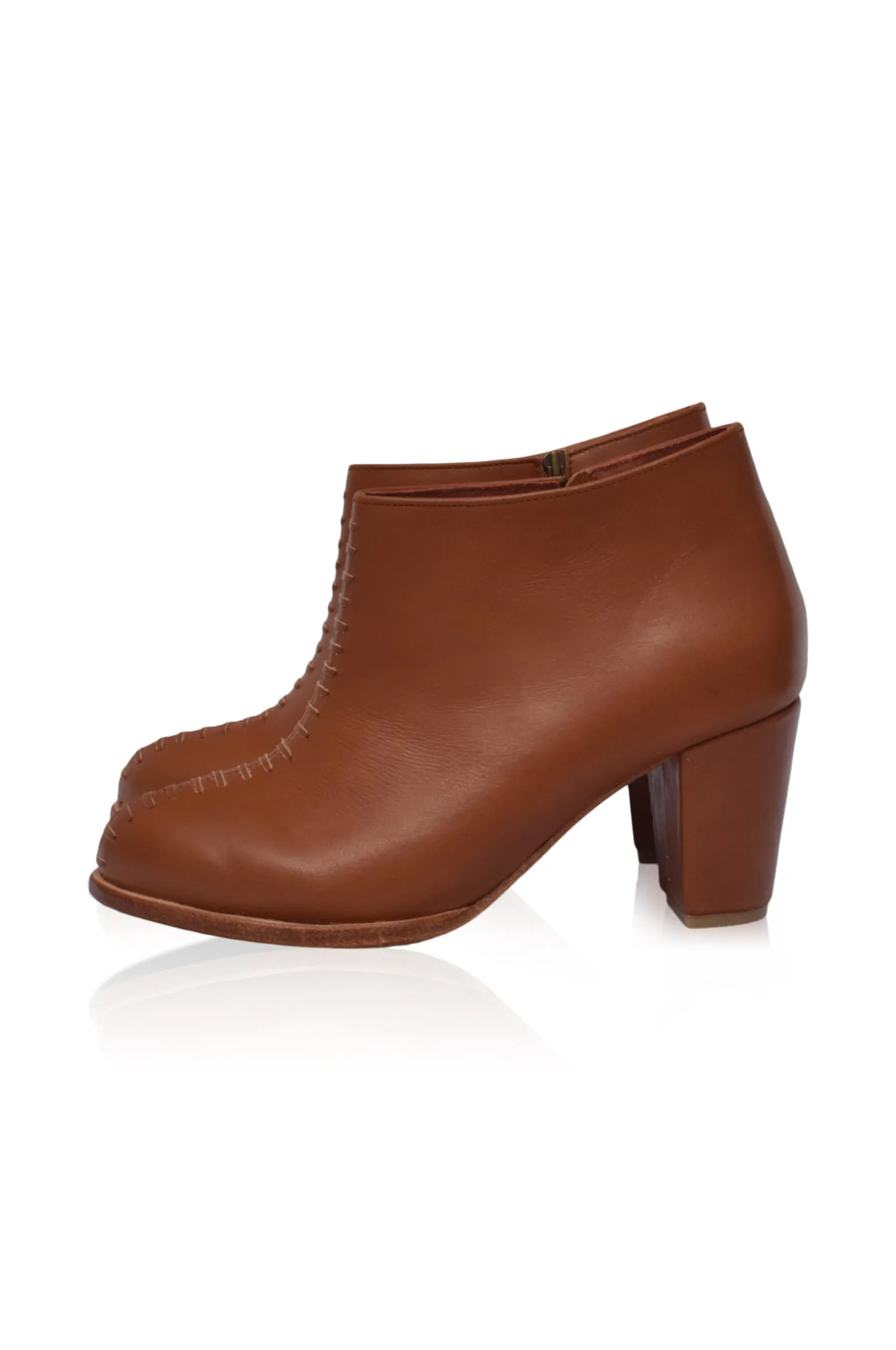 Monte Carlo Leather Booties in Dark Brown