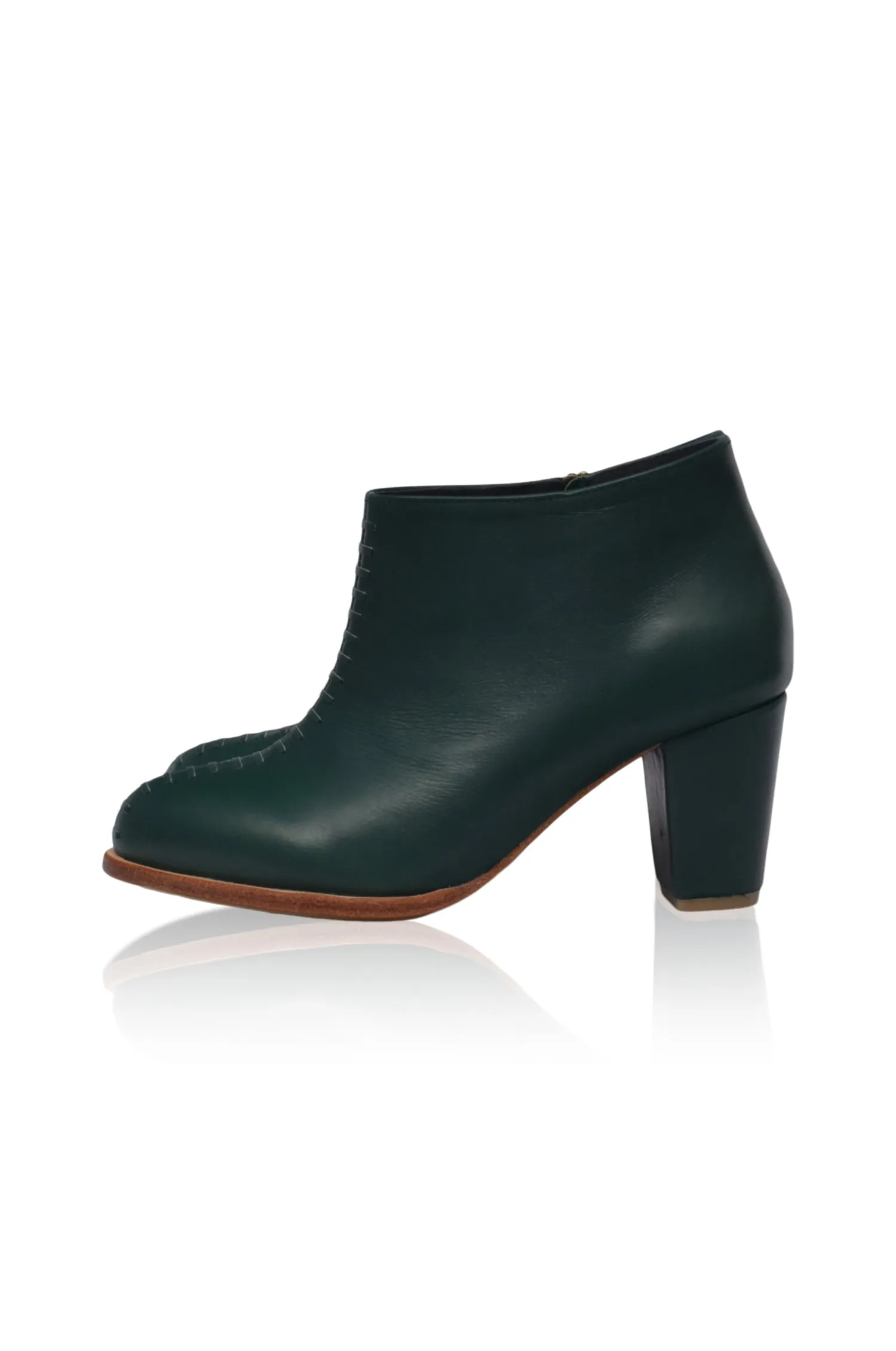 Monte Carlo Leather Booties in Emerald